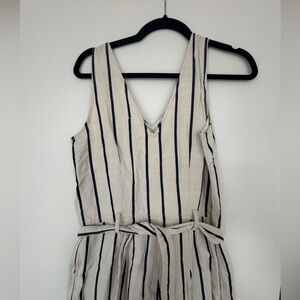 Madewell Striped Jumpsuit Linen Cotton Blend with Belt